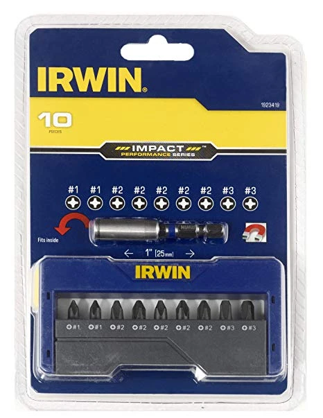 IRWIN Набор бит с магнитным держателем 10шт., | 1923419