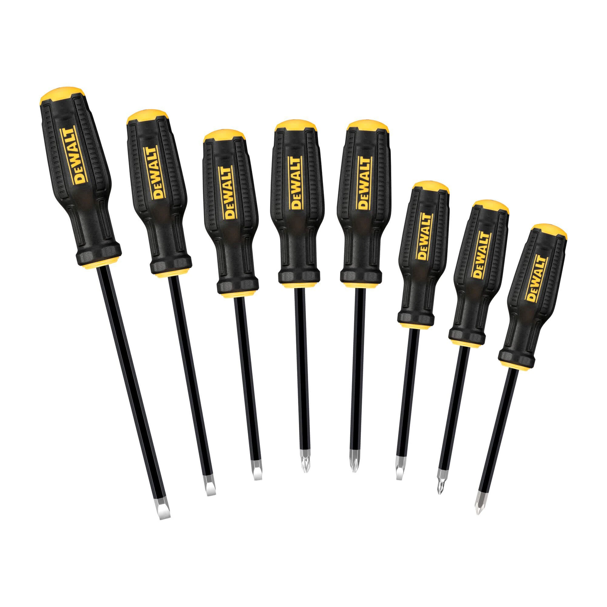 DeWALT Набір викруток "TOUGHSERIES™ MAX FIT®", 8 шт: прямий шліц, Phillips, квадрат: SQ.