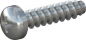 Шуруп для термопластика с полукруглой головкой, шлиц PZ, цинк