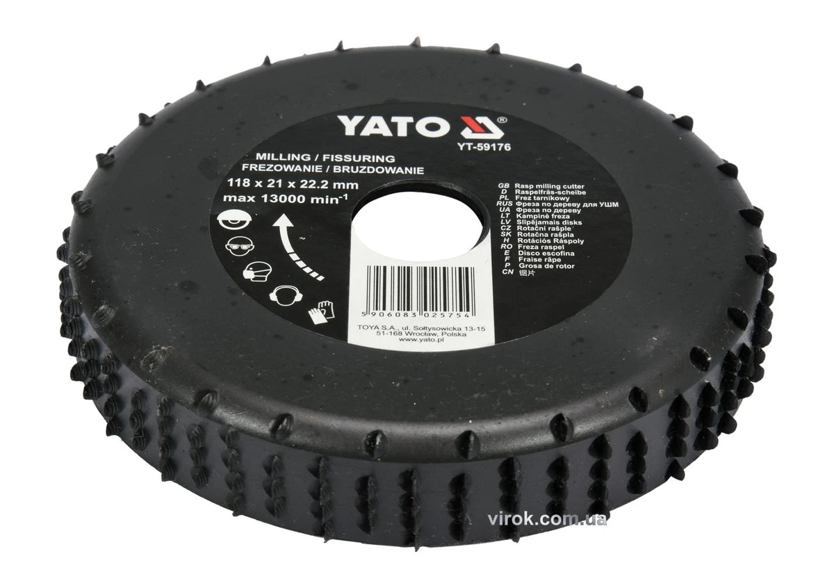 YATO Диск-фреза YATO : Ø= 118 x 22.2 мм, h=21 мм. для дерева, ПВХ, гіпсу  | YT-59176