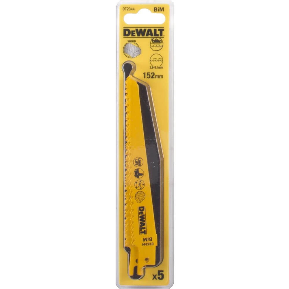 DeWalt DT2344 Универсальное пильное полотно: дерево, пластик, чистый, быстрый рез L=152мм,Co-steel ,