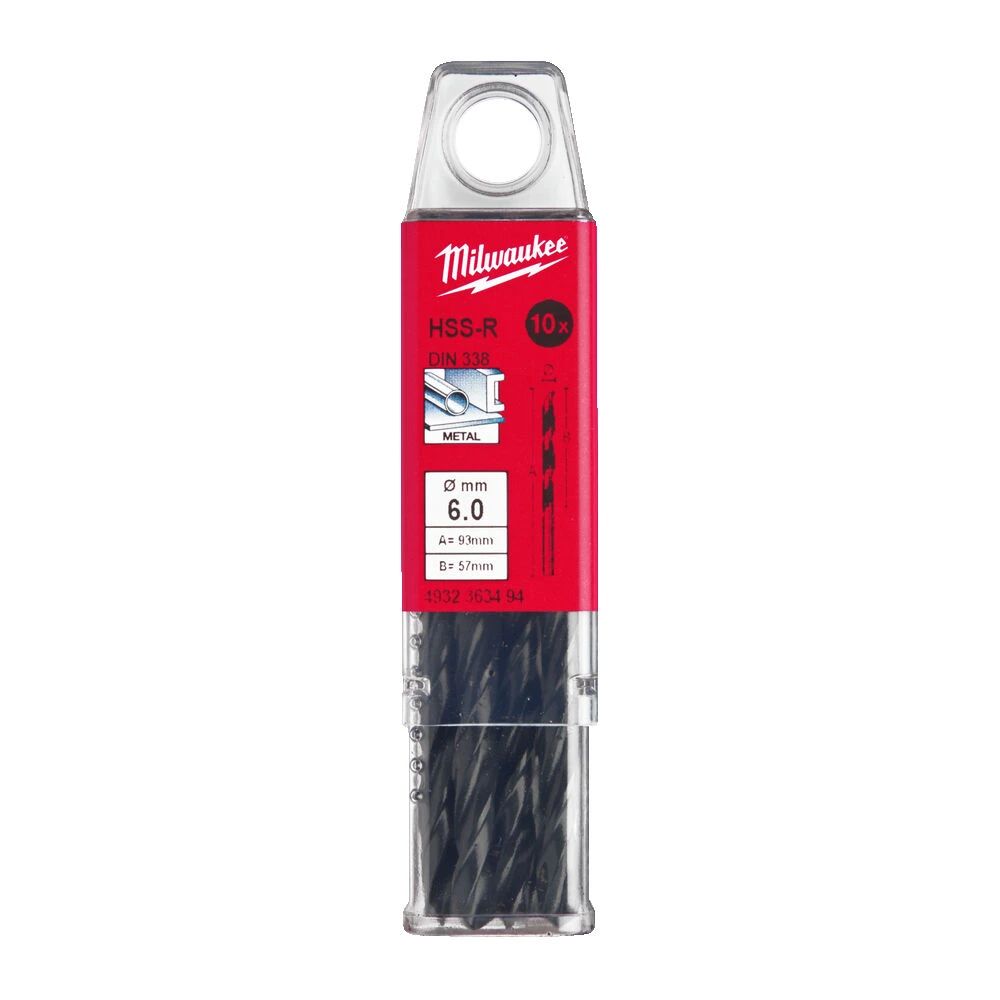 MILWAUKEE Свердло по металу HSS-RDIN338, Ø6,0мм, (10шт) | 4932363494