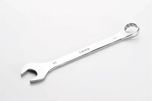 Ключ рожково-накидной полированный CrV 32мм СИЛА
