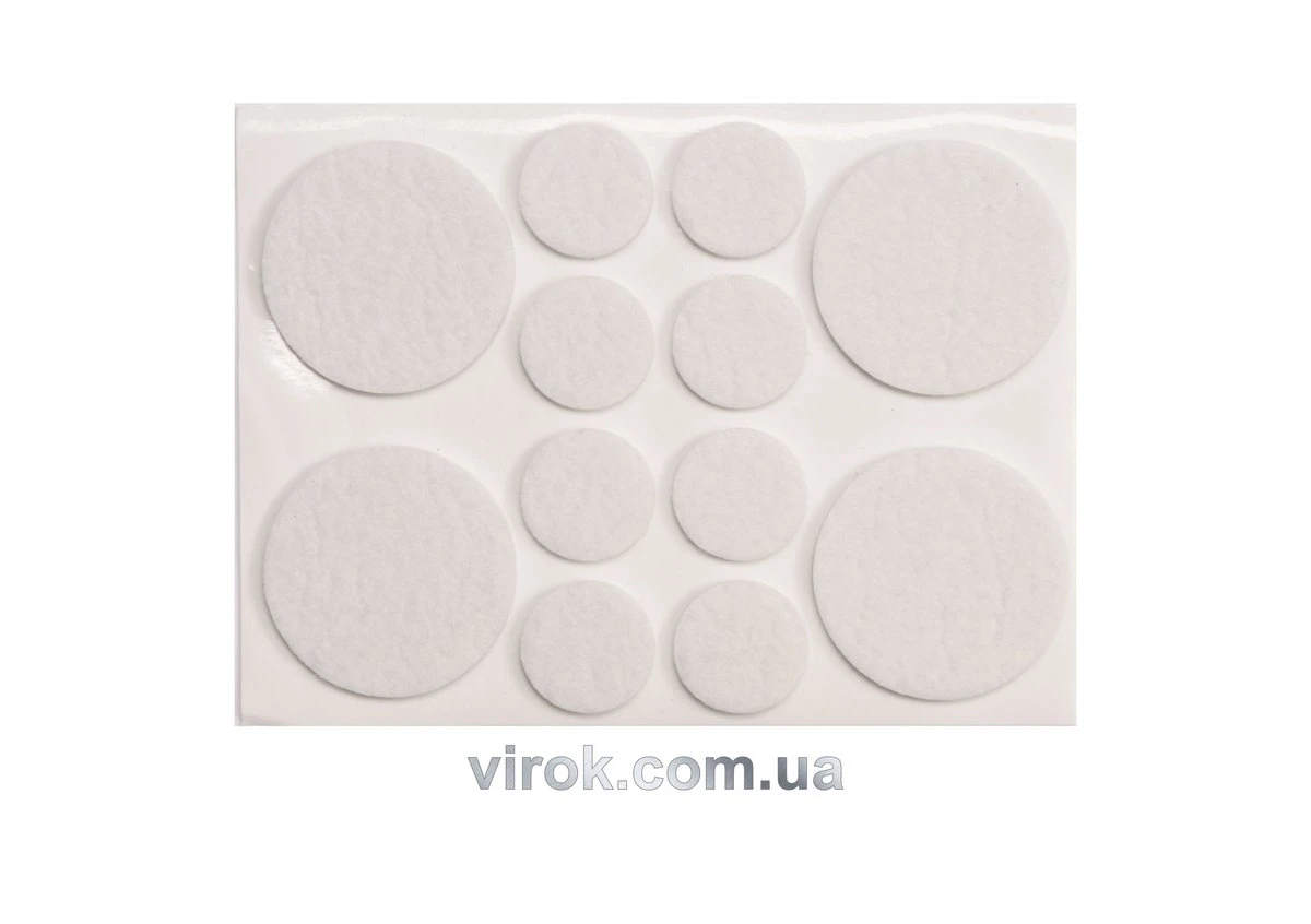 VOREL Протектор самоклеючий повстяний , Ø=20,38мм, набір 12шт.  | 74838