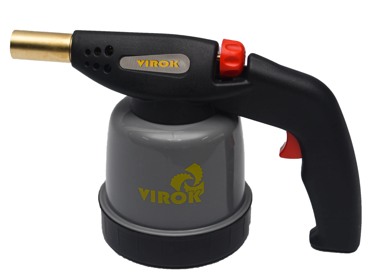 VIROK Лампа паяльна газова з п`єзозапалом 360º під балон 190 г  | 44V143