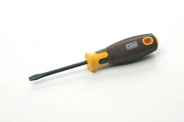 Отвертка шлицевая композитная рукоятка CrV SL5x75мм (плоская) (вороненная) СИЛА