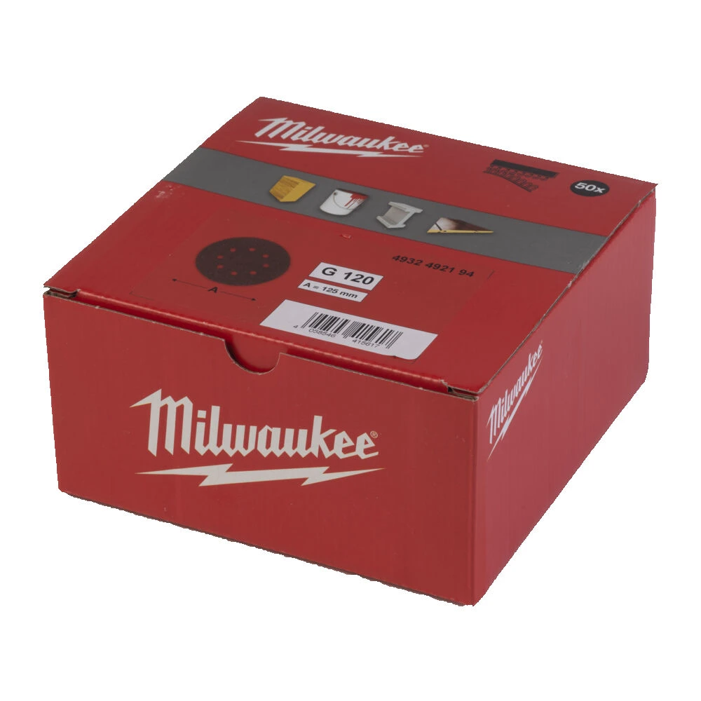 MILWAUKEE Круг шліфувальний 8 отв. , HL Ø125мм, зерно 120, (25шт) | 4932492194