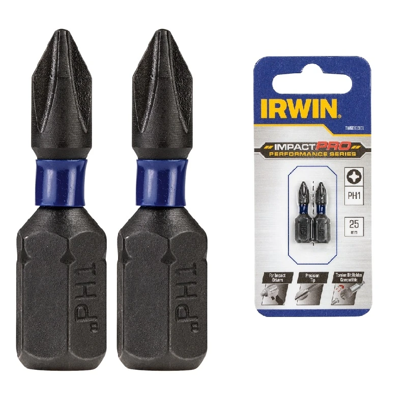 IRWIN Бита IMPACT PRO 1/4"/25мм PH1 2шт, | IW6061301