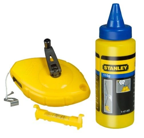 STANLEY 0-47-443 Шнур разметочный "OPP" в комплекте, 30м, меловой порошок, подвесной уровень.