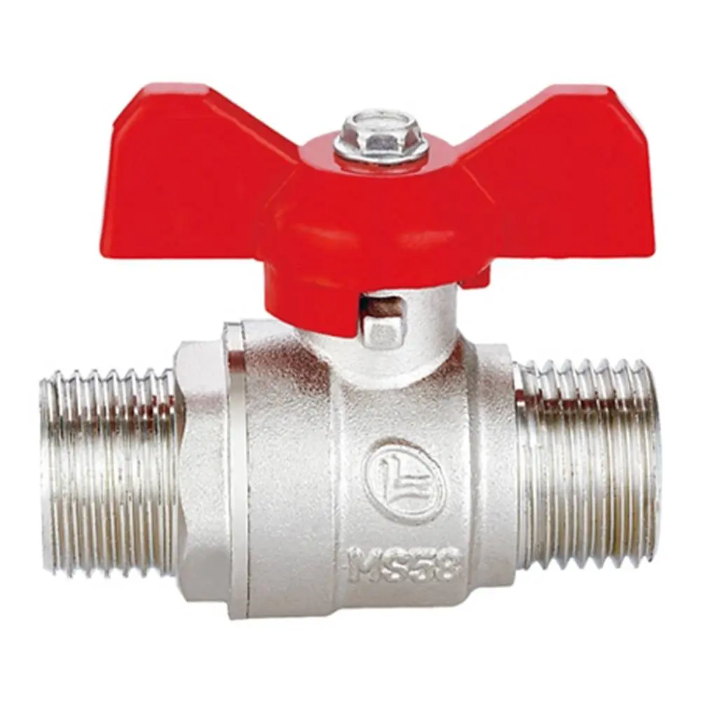 Кран латунний шаровий Base 1 різьба З/З ручка метелик Double-lin | 78-085