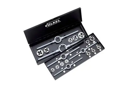 Набор плашек VOLKEL M3-4-5-6-8-10-12, DIN 223 (DIN EN 22568), резьба DIN 13