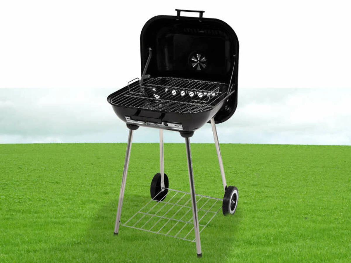 LUND Гриль прямокутний вугільний ,40х45 см, на 4 ніжках (з 2 колесами) з кришкою  | 99580