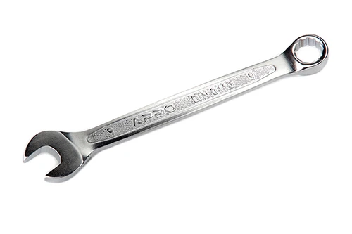 Ключ рожково-накидный CrV 9мм (холодный штамп DIN3113) APRO