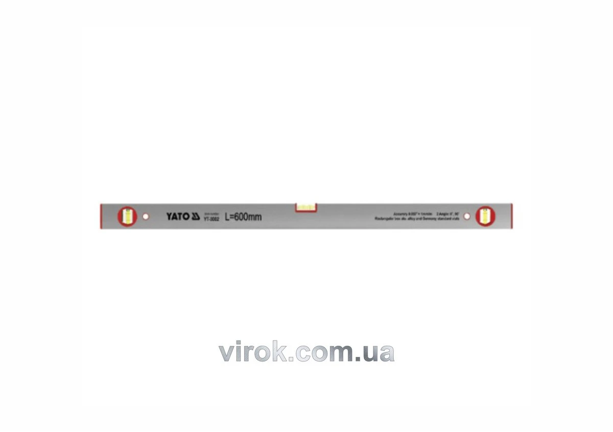 YATO Рівень алюмінієвий YАТО : L= 60 см, 3 капсули  | YT-3002