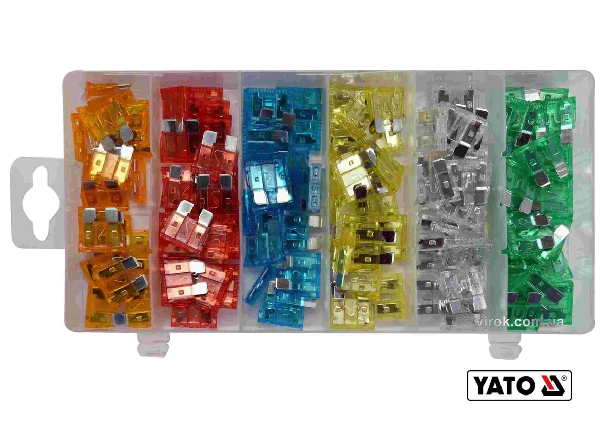 YATO Запобіжники автомобільні YATO STANDARD, по 20 шт. для струмів 5, 10, 15, 20, 25, 30 А, 120 шт  