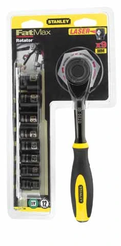 STANLEY 0-94-606 Набор инструментов 3/8", 9ед "черный хром", ротационная трещотка