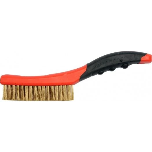 YATO Щітка дротяна латунна YATO : 4- рядна, L= 260 мм з пластиковою ручкою  | YT-6344