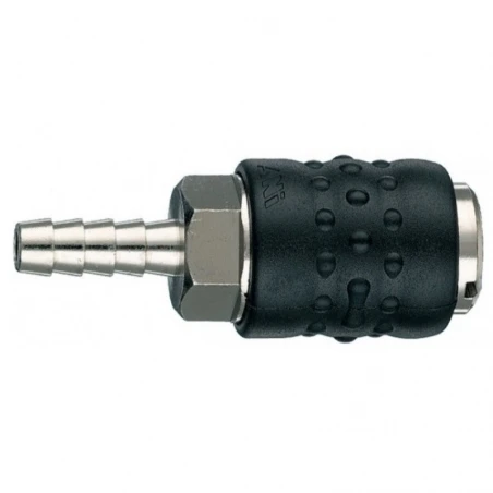 ANI Spa Разъём б/с 17/E D.8, тип "мама", соед. "ёлочка" под резиновый шланг с внутр. Ø6мм, обрезинен