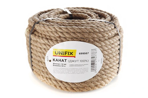 Канат (джут 100%) 14мм 50м UNIFIX