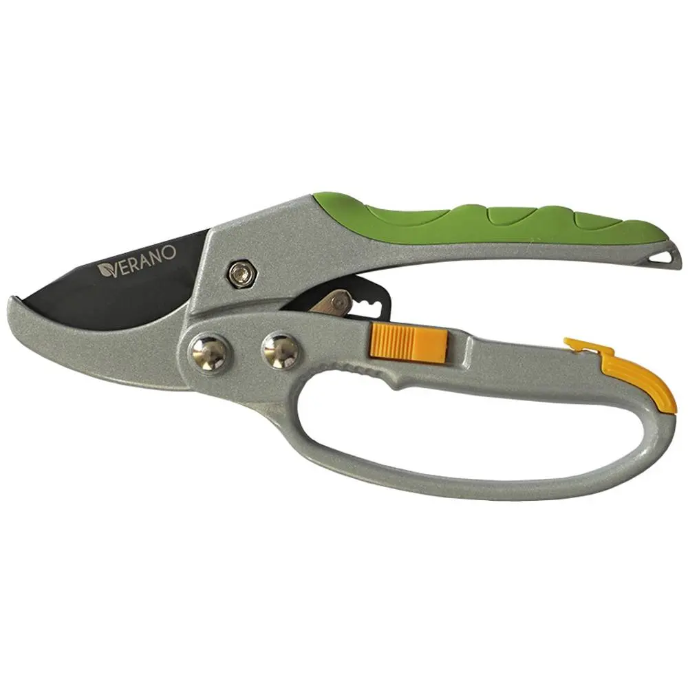 Секатор, зріз прямий, храповий механізм, мастильниця VERANO | 71-829