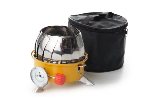 Портативная газовая плита Тюльпан с ветрозащитой 210*210*100мм СИЛА