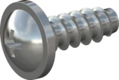 Шуруп для термопластика с полукруглой головкой с пресшайбой, шлиц PZ, цинк