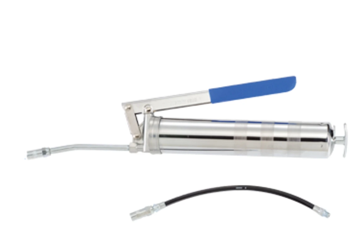 KING TONY Шприц-нагнетатель консист. смазки метрич 400cм куб.(Жёсткая насадка+Гибкий шланг) | 9BU242