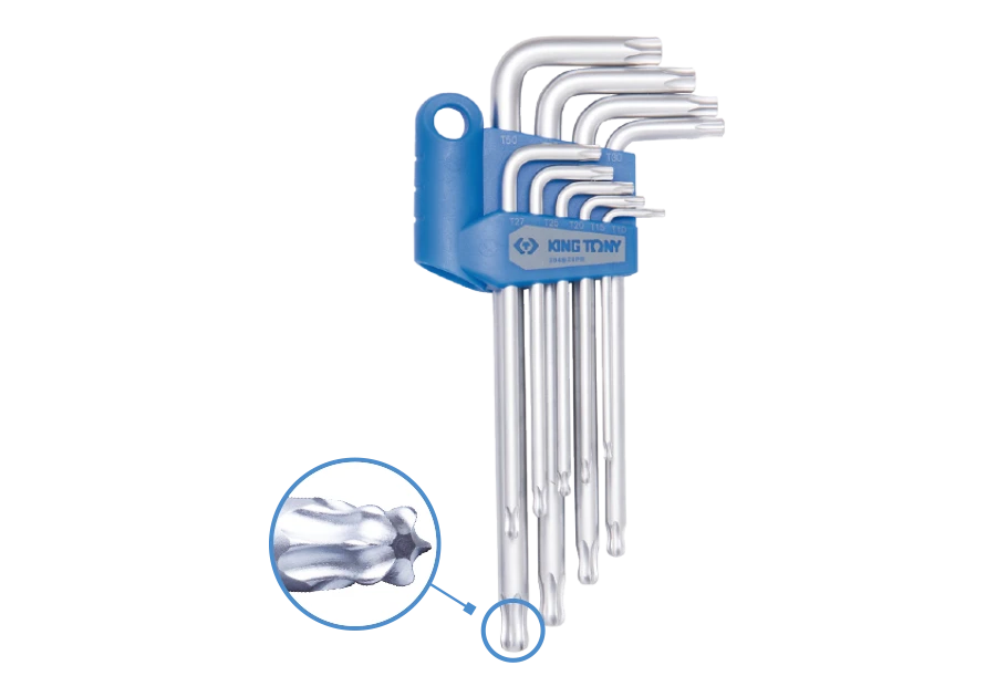 KING TONY Набор Torx Г-обр.Т10-Т50 экстрадлинных c шаром | 204B29PR