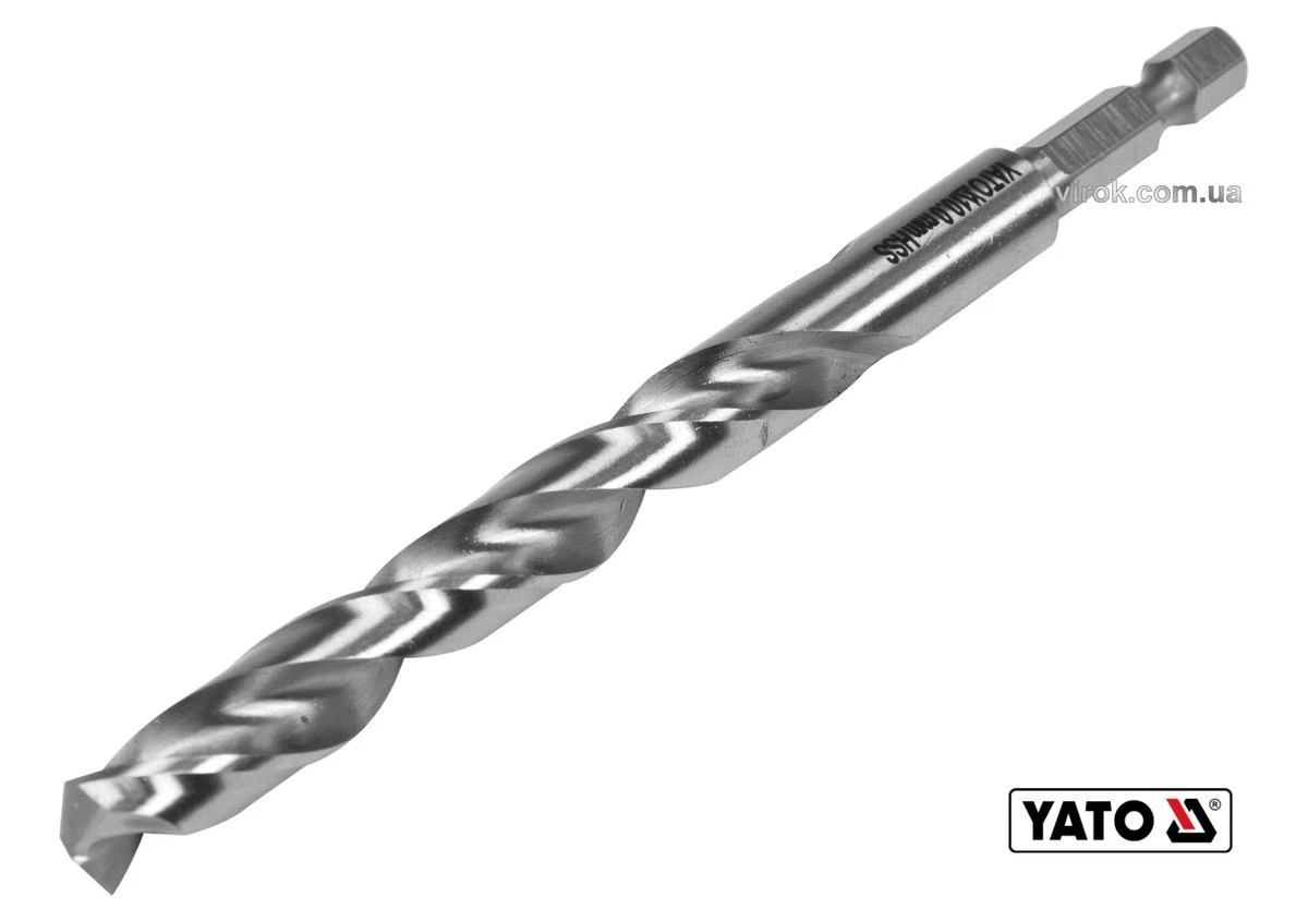 YATO Свердло по металу YATO: HSS6542, Ø=10мм, HEX-1/4", l=133/87мм, для нержав., конструкт., легов. 