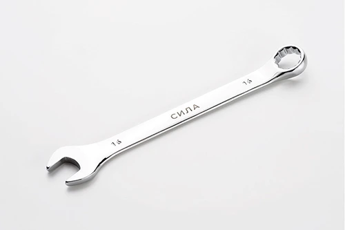 Ключ рожково-накидной полированный CrV 15мм СИЛА