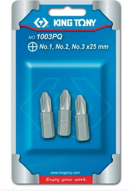 KING TONY Набор бит Филипс 1/4" 3шт (1025P SERIES) | 1003PQ