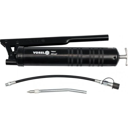 VOREL Шприц мастильний , V= 400 см³, 41-69 MPa з гнучкою і жорсткою трубками  | 78041