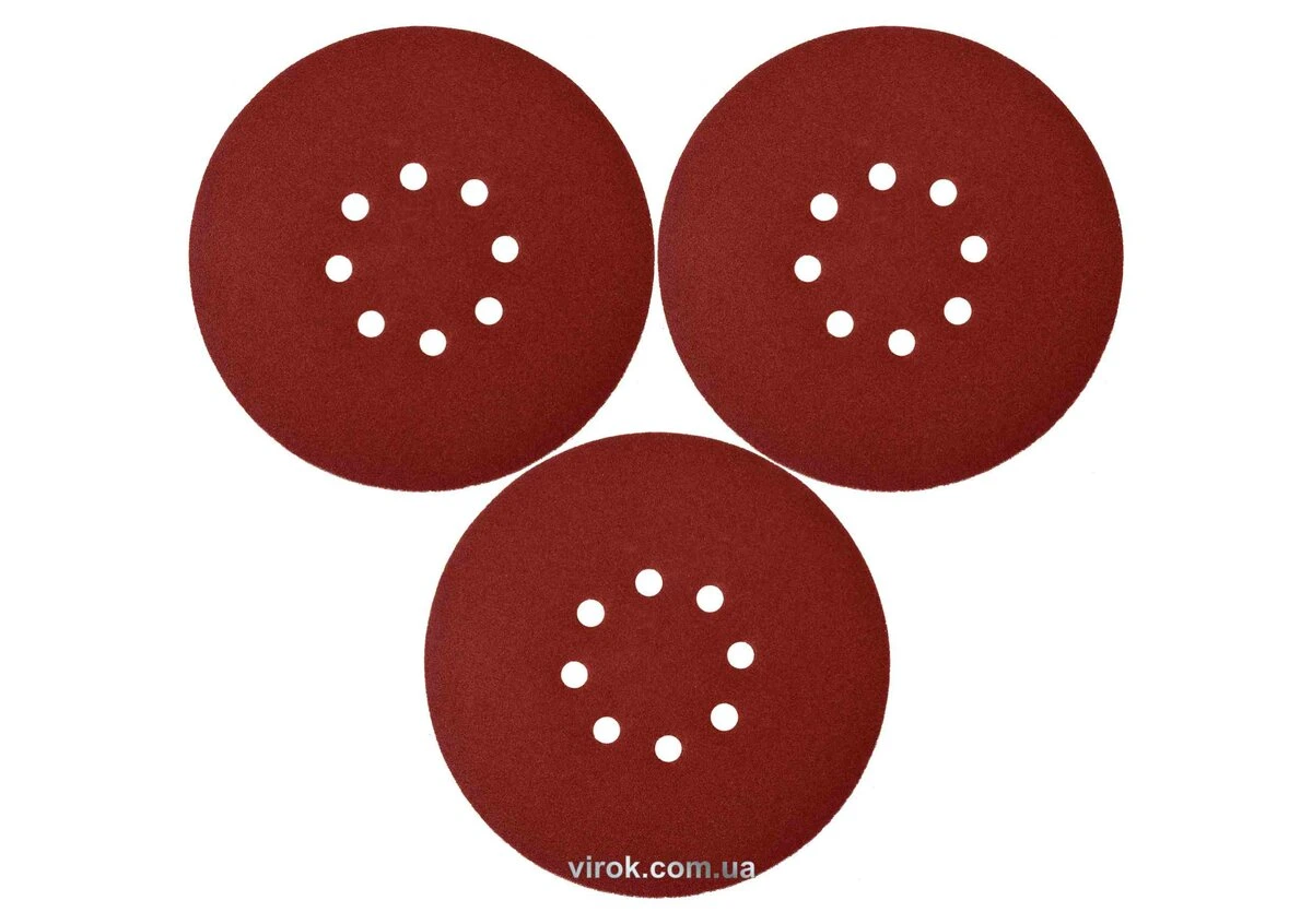 YATO Круг шліфувальний з наждачн. паперу з липучкою YATO: Ø= 180 мм, Р180, до YT-82341, 3 шт  | YT-8