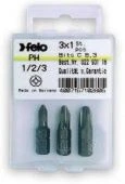 FELO Набор бит 25 мм PН1 / PН2 / PН3 1/4 " С 6,3 ВОХ (3 шт.). // 02293116