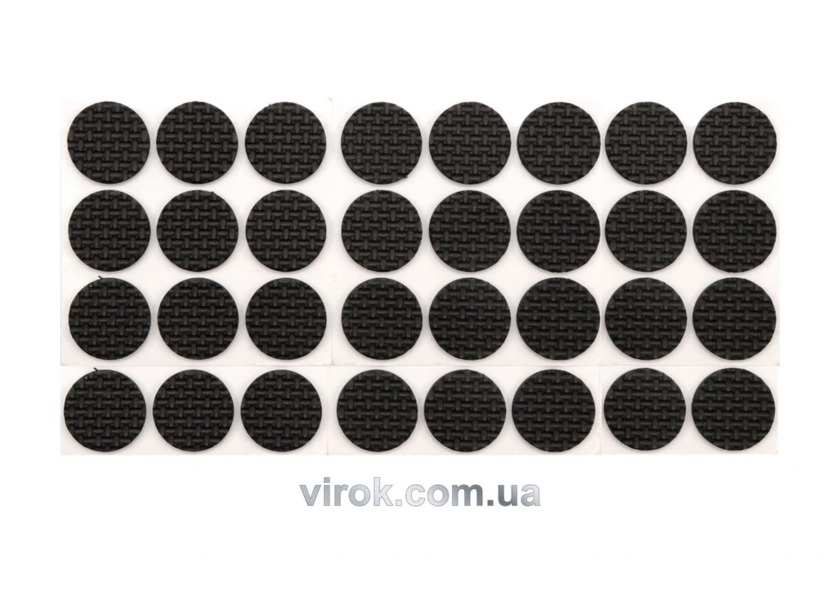 VOREL Протектор самоклеючий 18мм, набір 32шт чорні  | 74885