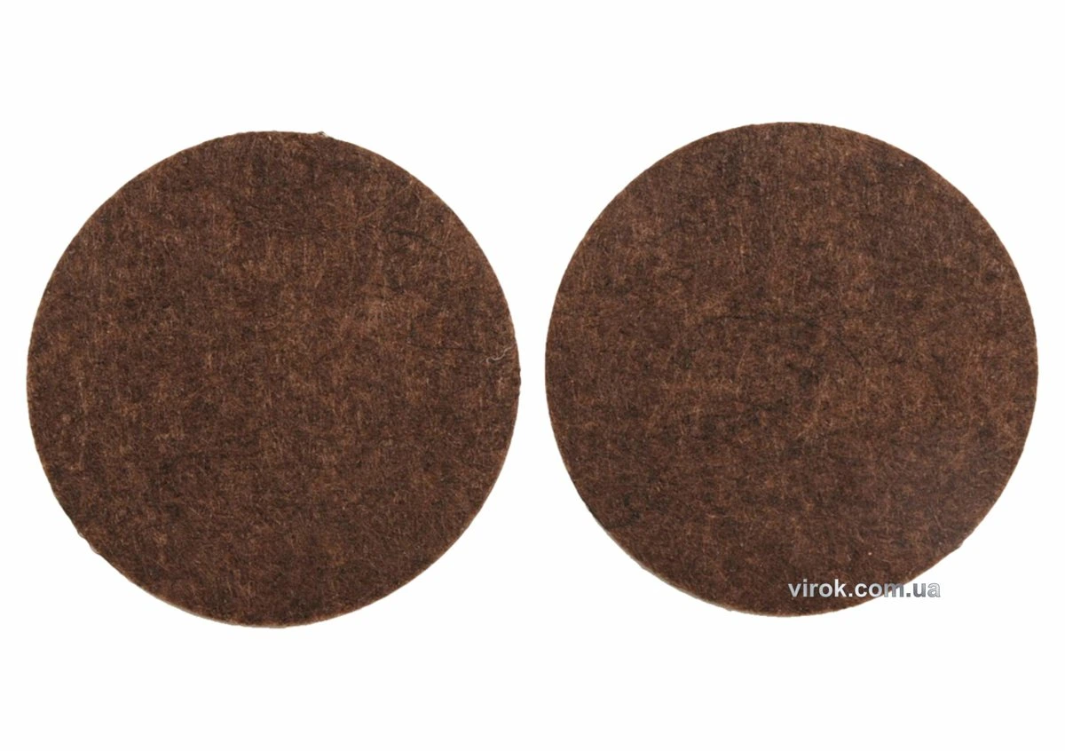 VOREL Протектор самоклеючий повстяний , Ø=50мм, набір 2шт. (коричневі)  | 74856