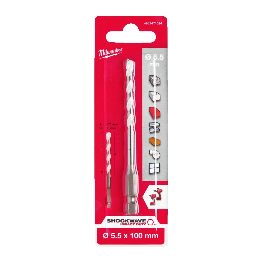 MILWAUKEE Свердло універсальне ShW HEX , Ø5,5x100мм | 4932471094