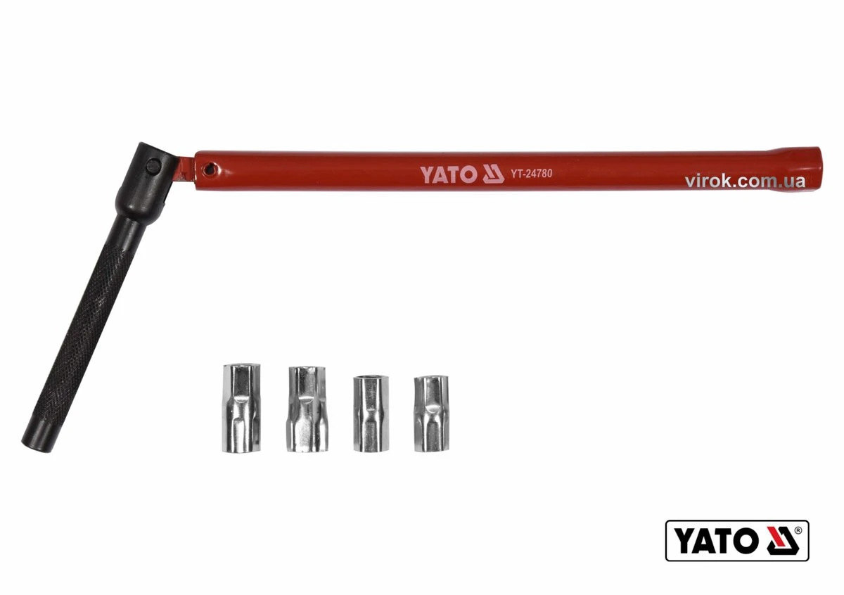 YATO Ключ для затягування фітингів шарнірний YATO : HEX 13 мм, 8-12 мм, зі сталі | YT-24780