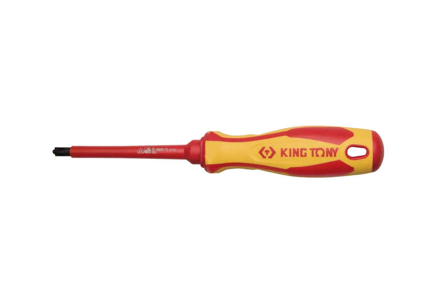 KING TONY Отвертка двойная PLUS-MINUS VDE SL/PH1 *100MM | 147E0104