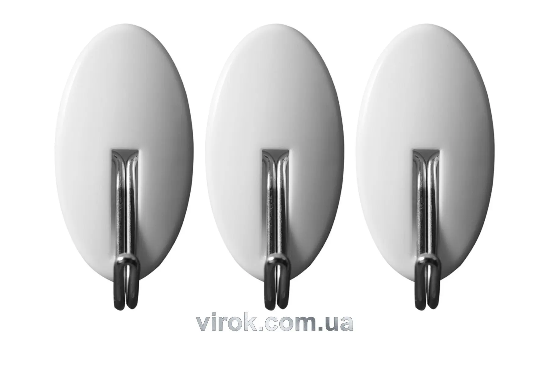 VOREL Гачки настінні самоклеючі з овальною основою, набір 3 шт.  | 74751