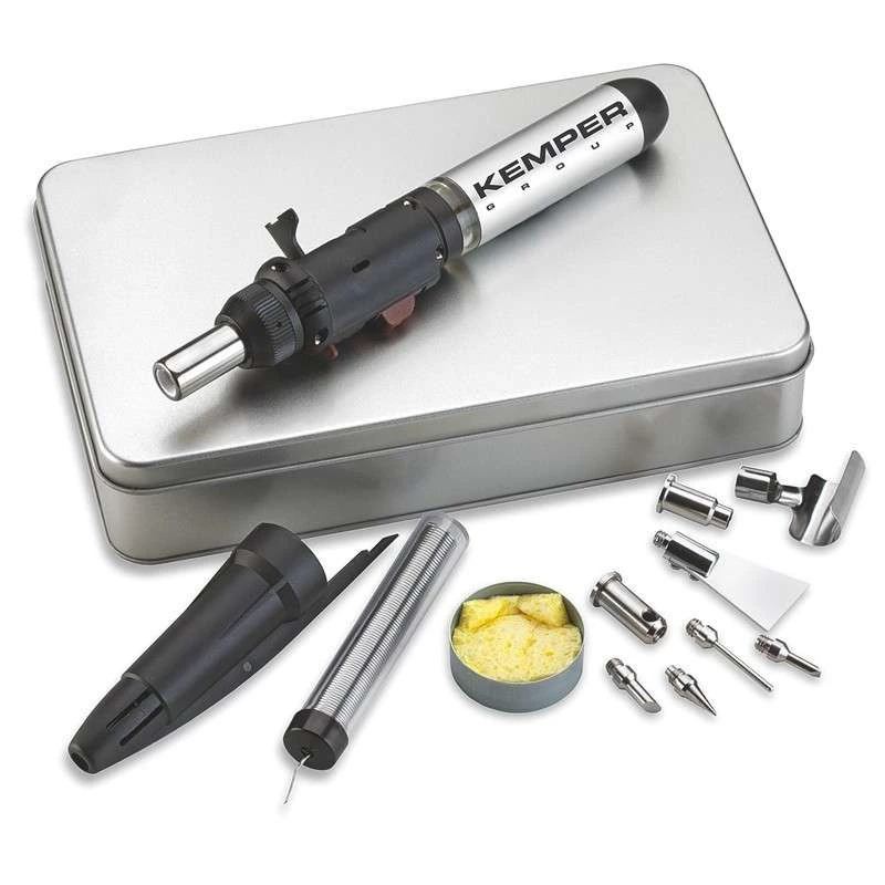 KEMPER 12100KIT Паяльник газовий професійний, міні "Kemper" перезаправний з аксесуарами