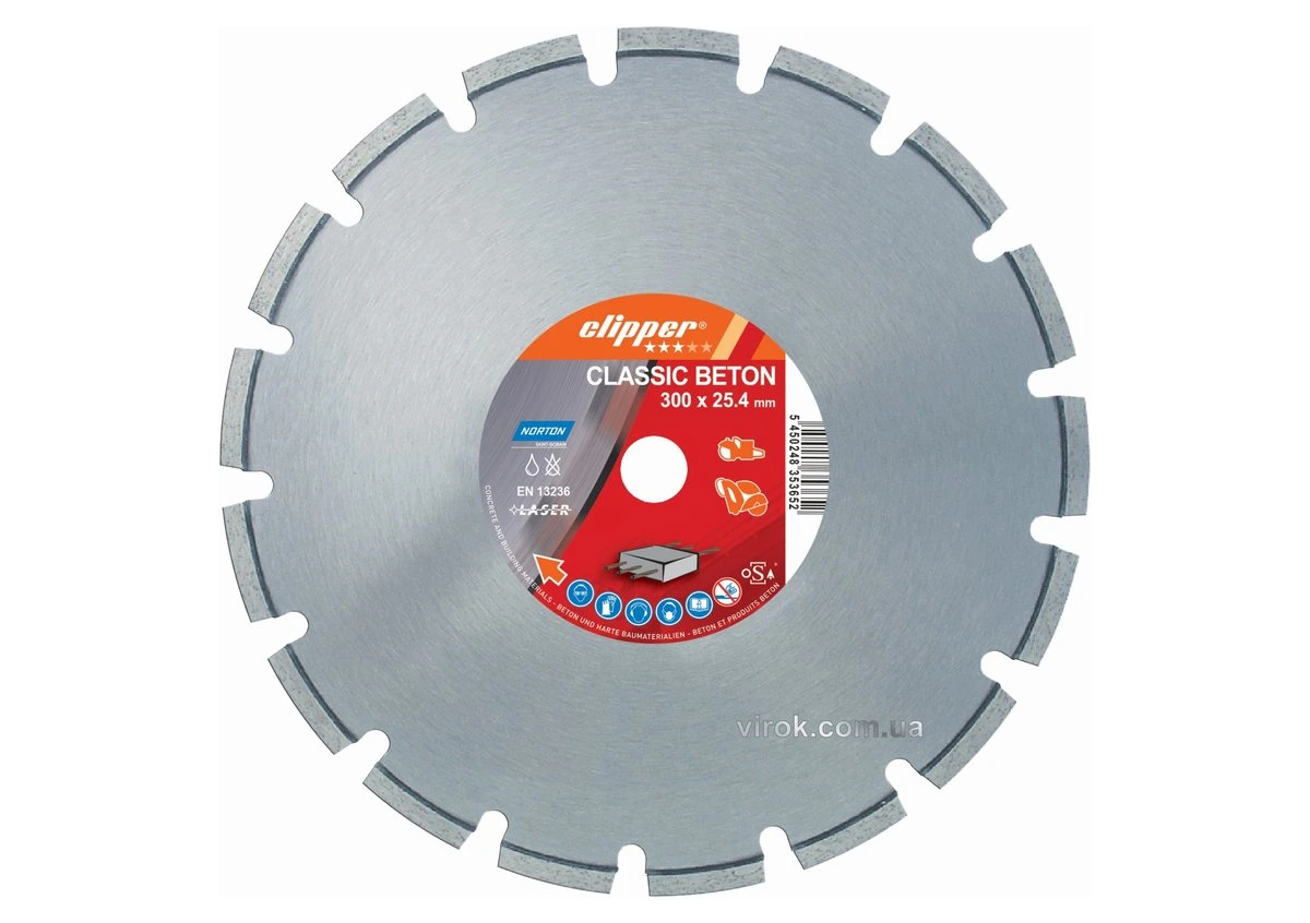 NORTON Диск алмазний по бетону CLIPPER CLA BETON; Ø= 300/25.4 мм (DW) | 70V032