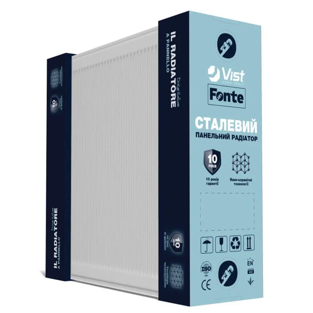 Радіатор сталевий панельний, тип 22, 600х1000 мм, бок Fonte | 78-633