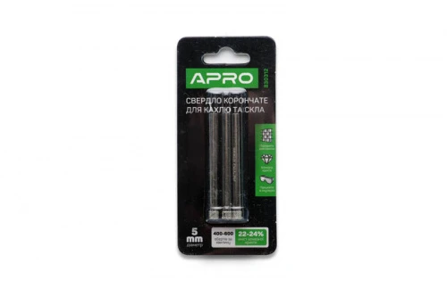 Сверло трубчатое с алмазным напылением 4мм (3шт в пачке) APRO