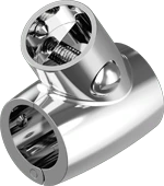 Тройник релинга нержавеющий с наклоном 60° съемный // M 8506