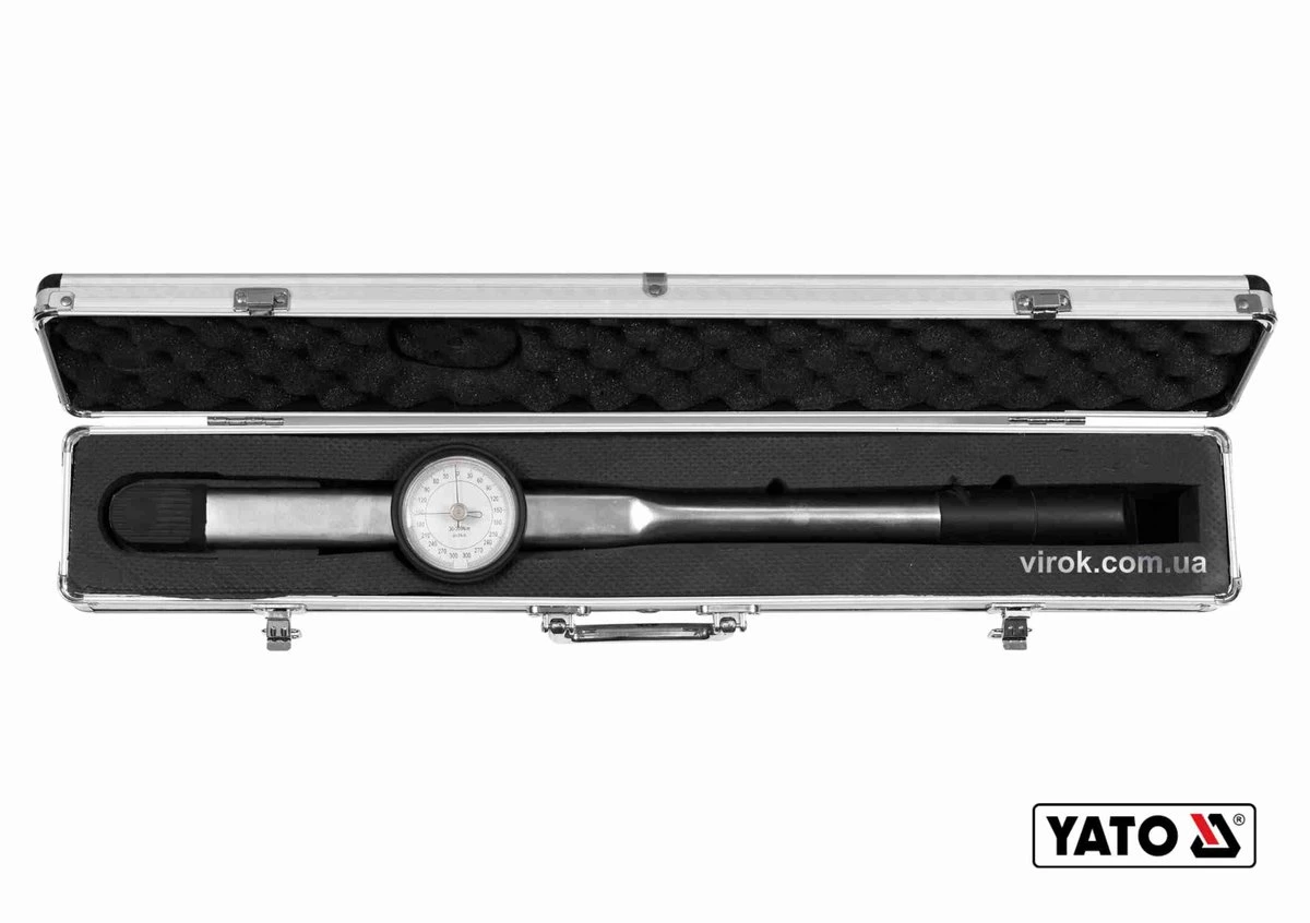 YATO Ключ динамометричний YATO : квадрат 1/2", F= 30- 300 Нм зі стрілочно циферблатною шкалою  | YT-