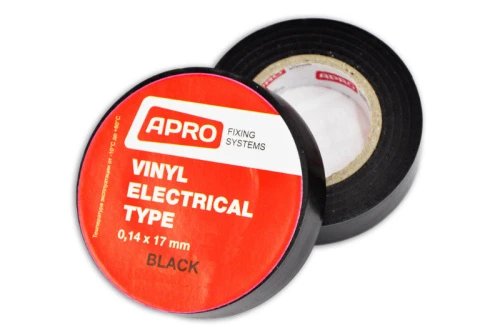 Изоляционная лента черная 0.14х17мм 25м (пачка, кратно 10шт) APRO