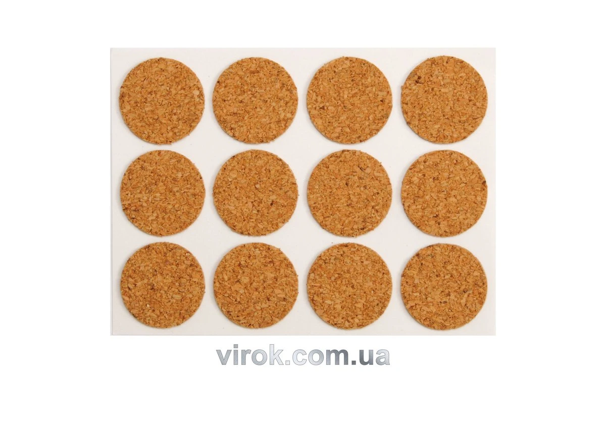 VOREL Протектор самоклеючий корковий , 28мм, набір 12шт  | 74804