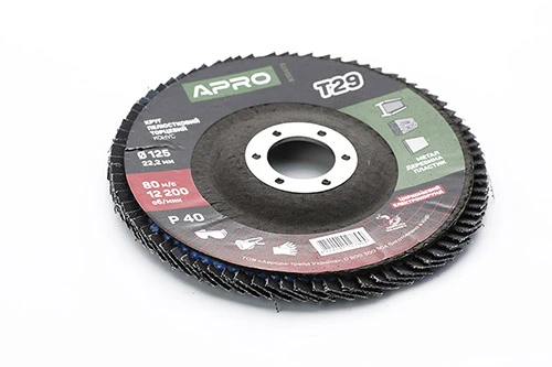 Круг лепестково-торцевой циркониевый Р40 конус 125мм (Т29) (КЛТ) APRO