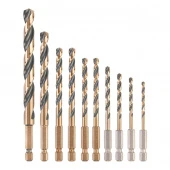 Набір свердел по металу DeWALT EXTREME Black & Gold, HSS-G, 10 шт: d = 3-10 мм., 1/4 " | DT20620